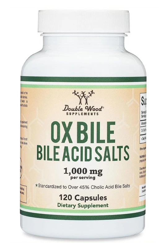 Ox Bile Supplement for No Gallbladder - Bile Acid Salts 1000mg Per Serving - 120 Capsules